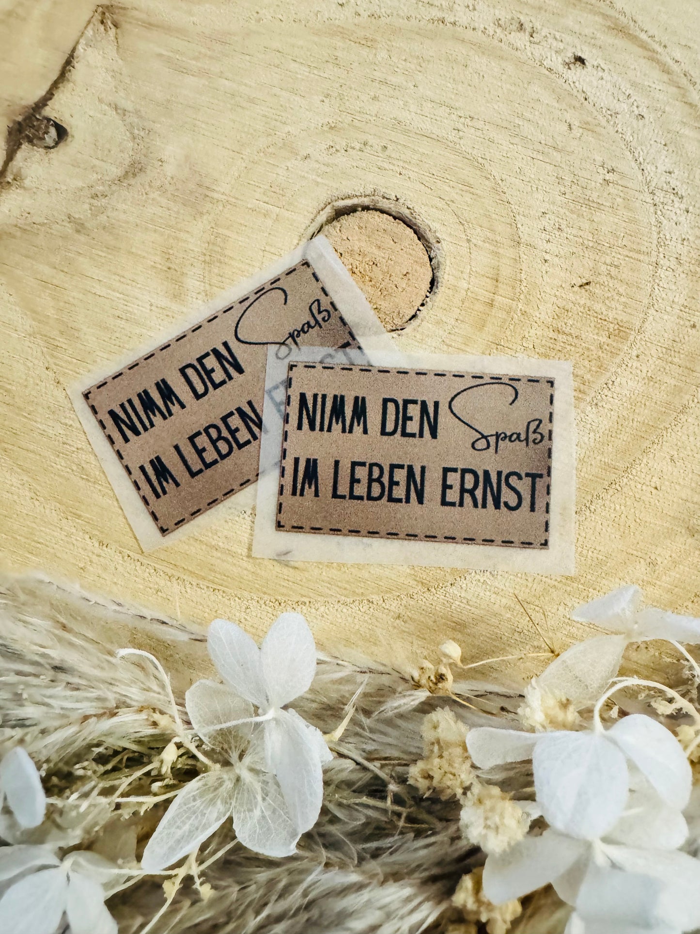 Bügellabel nimm den Spaß ernst