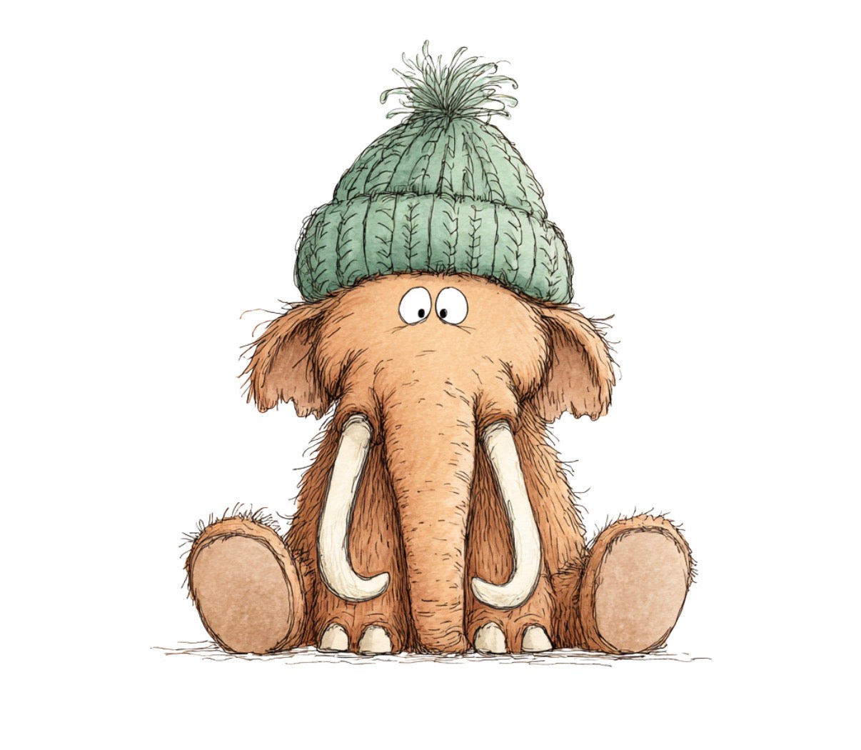 Bügelbild Winter Mützli Mammut