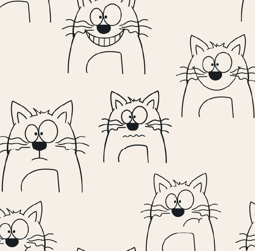 Stoff Growi Grinsekatze Pfirsichsand