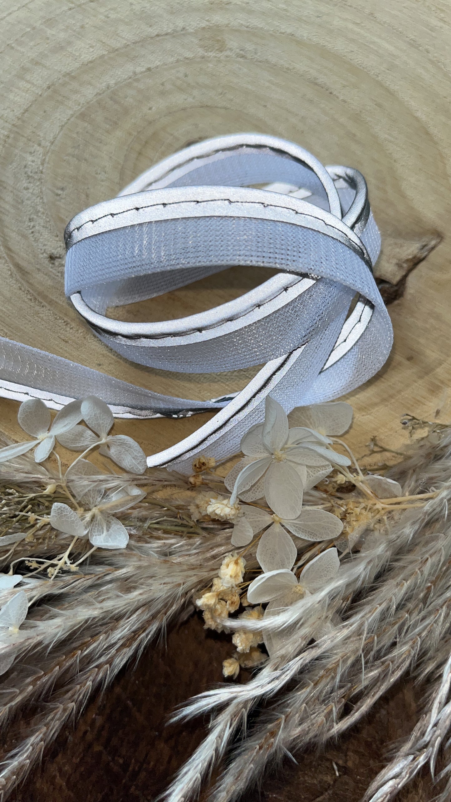 Paspelband reflektierend grau