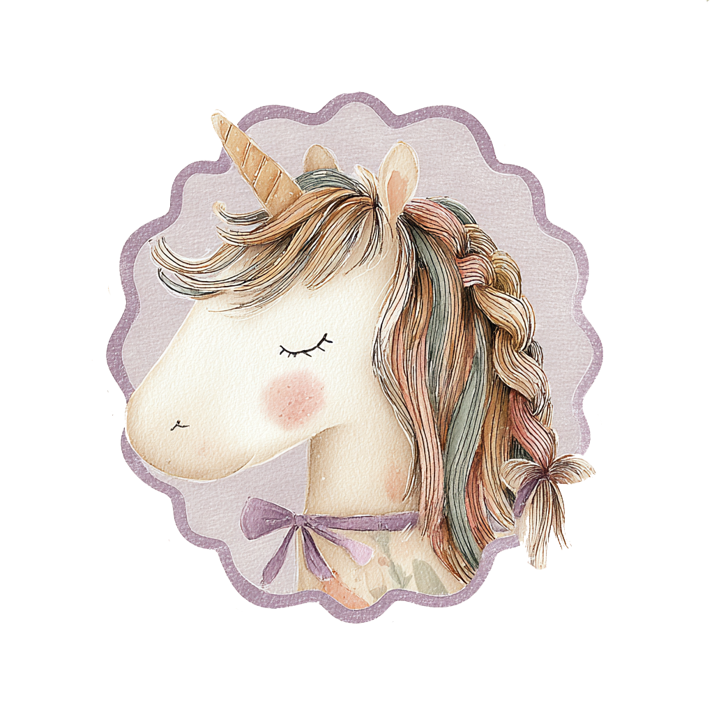 Bügelbild Einhorn Herzen