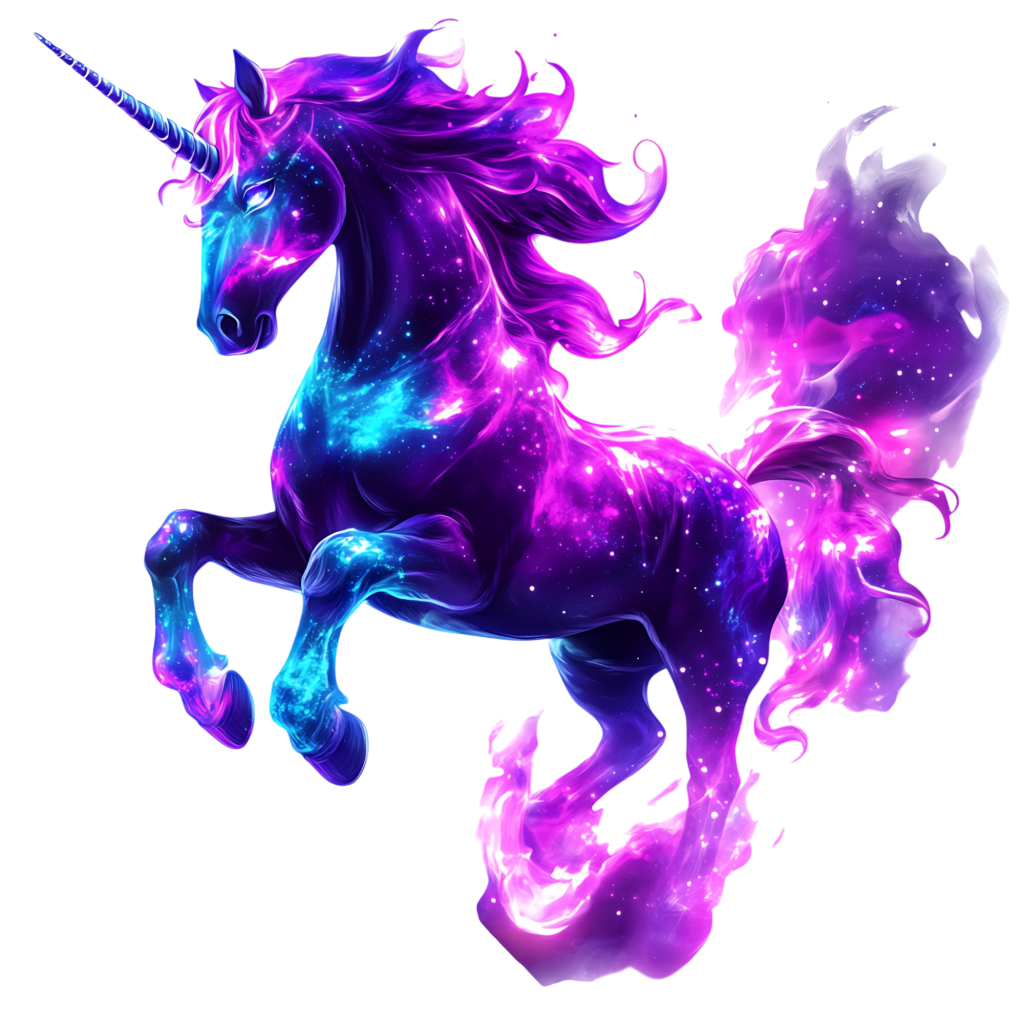 tolles Bügelbild mit einem magischen Galaxy Einhorn