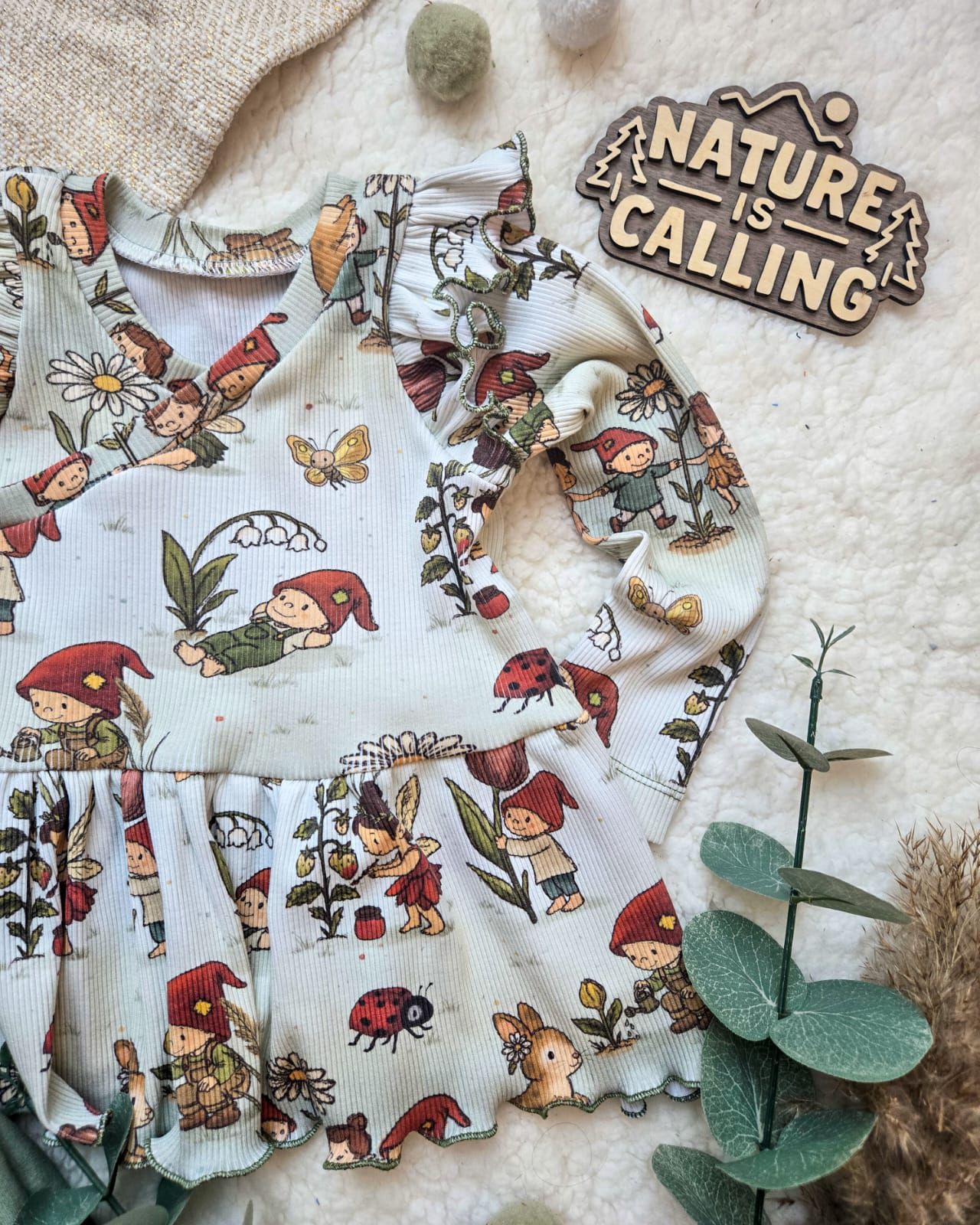 Stoff VB Wichtel Frühling