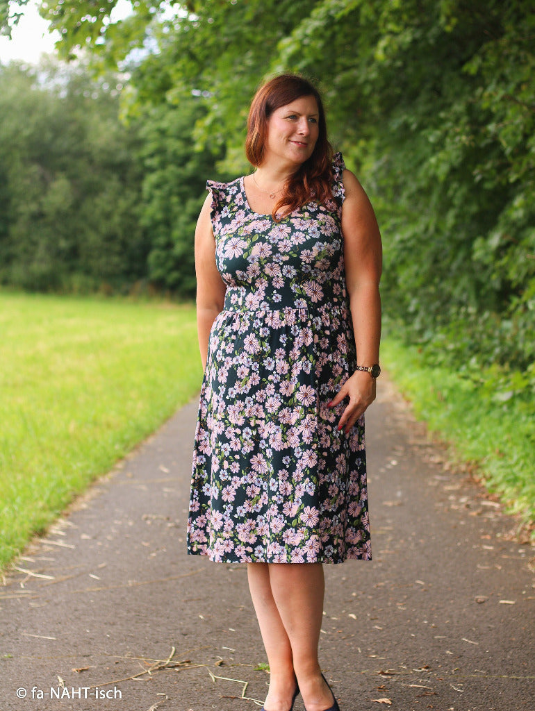 Kleid mit dem Blumen Viskose Jersey Stoff