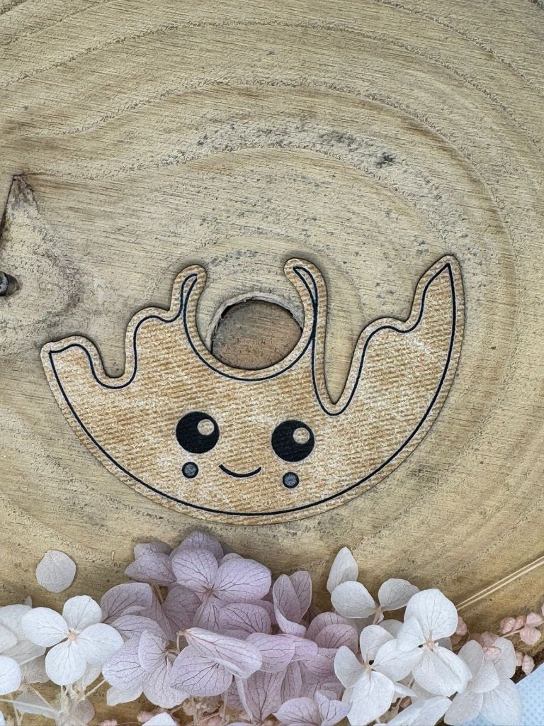 superweiches Kunstlederlabel Motiv Donut Grundteil in Kork Optik