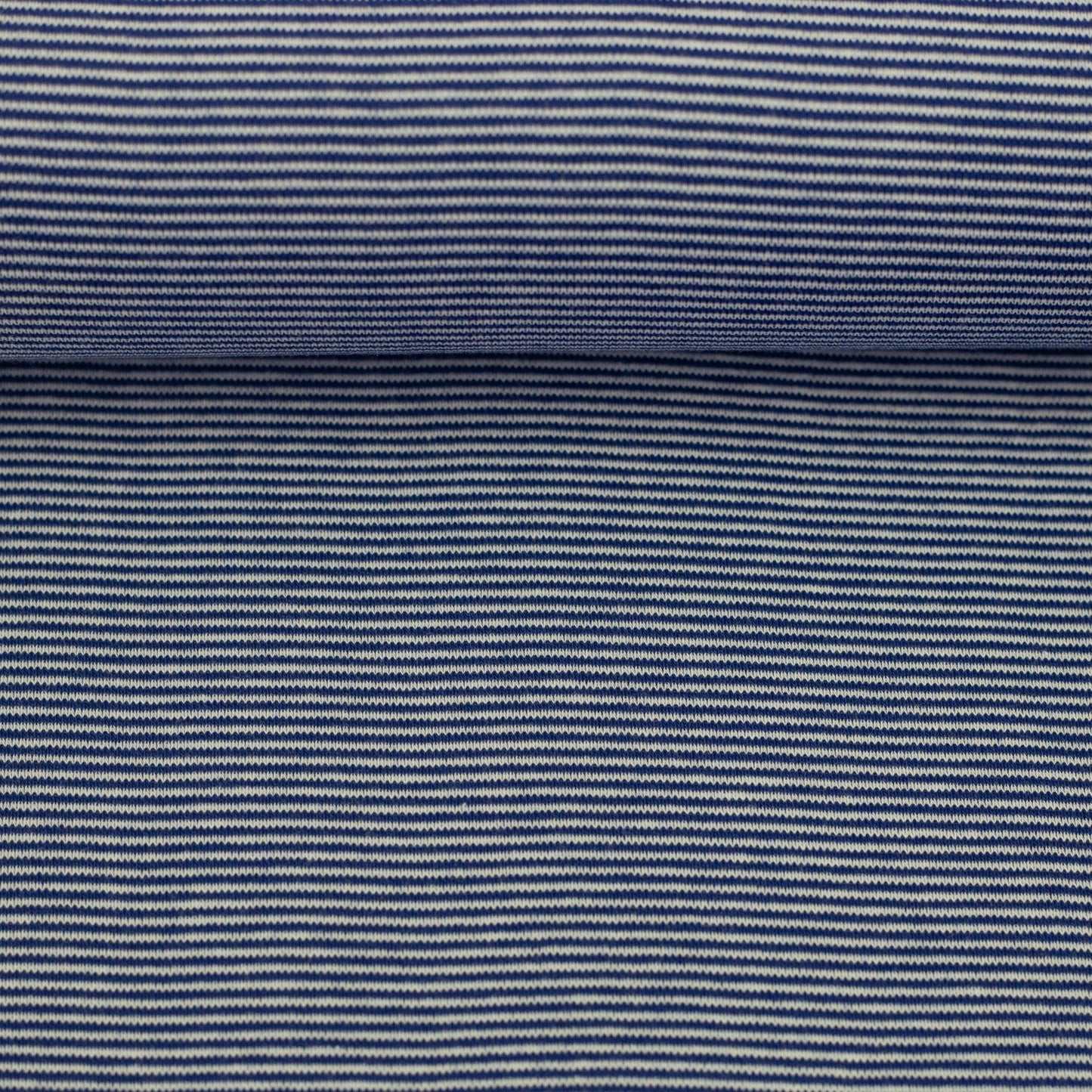 Bündchen Stoff Stella in der Farbe Dunkelblau Weiss Detailansicht