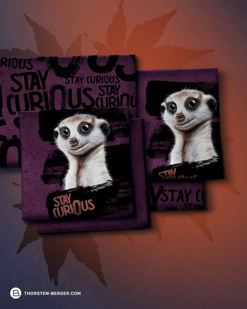 Stoff Sweat Meerkat Panel by Thorsten Berger