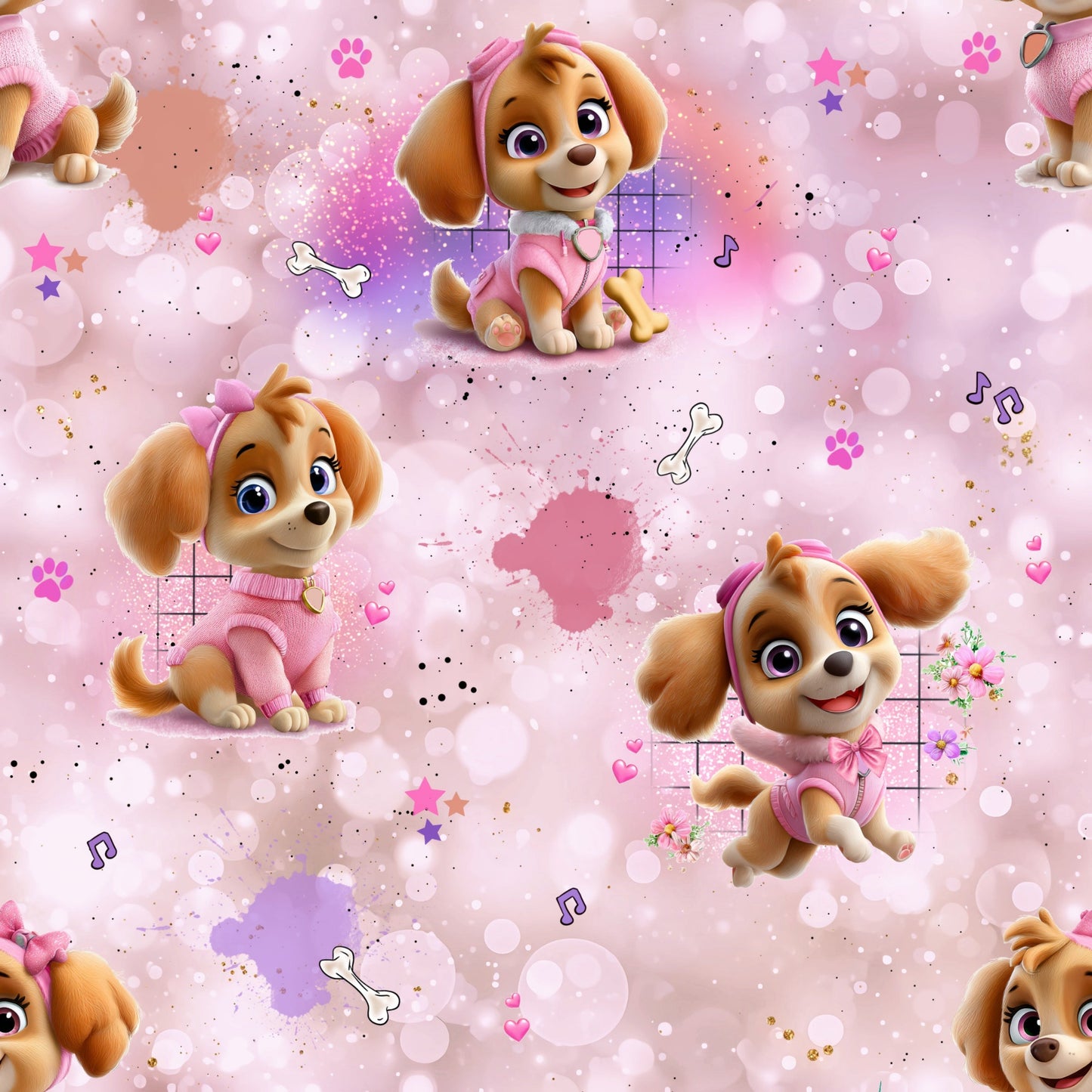 Stoff VB little Puppys rosa