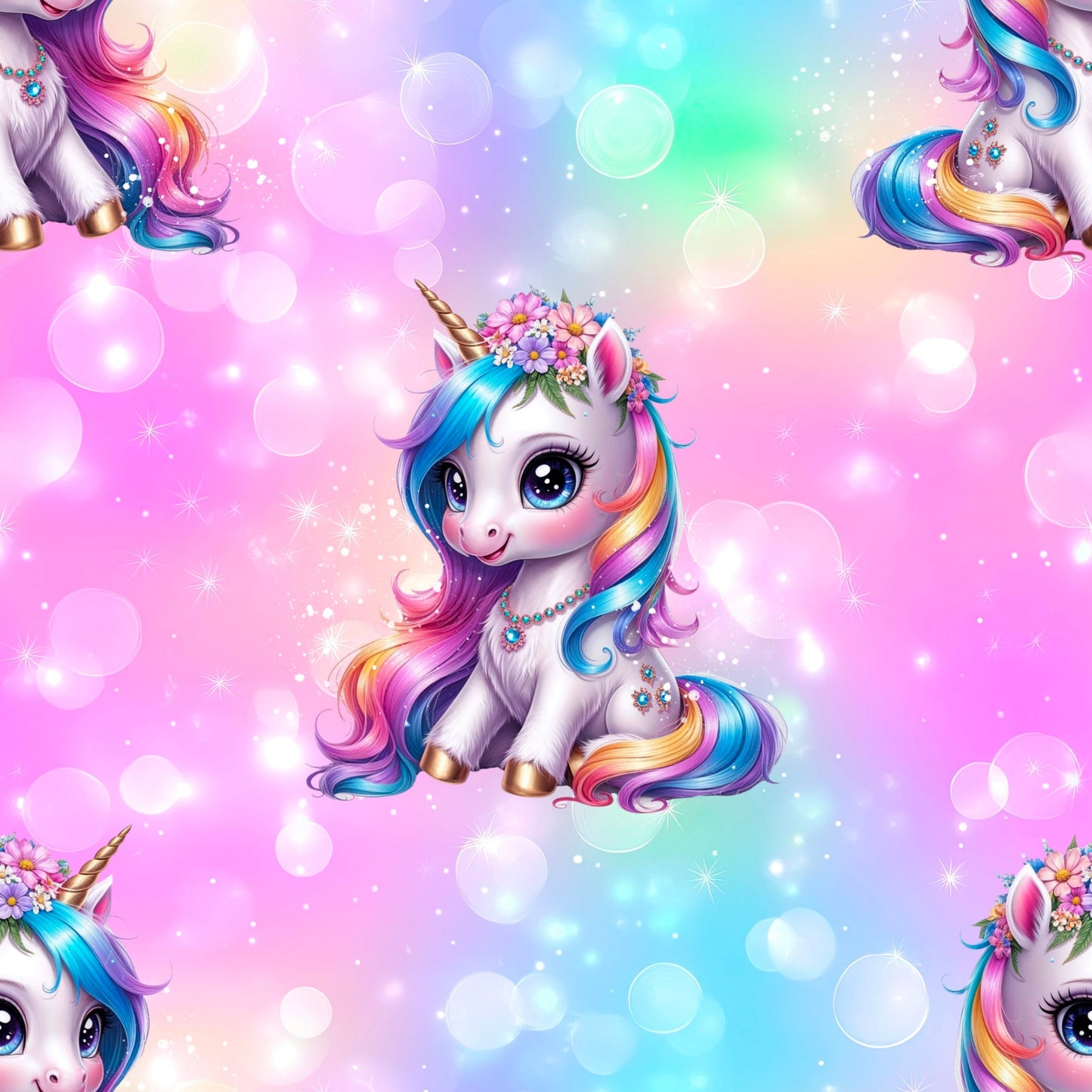 Stoff VB little Unicorn bunt