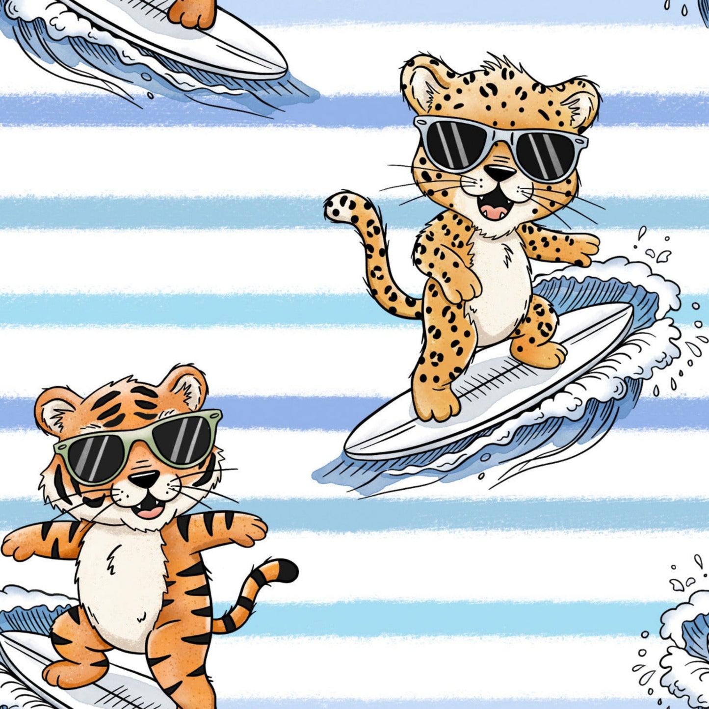 Stoff VB Surfer Tiger