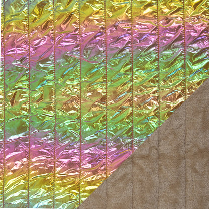 Jacken Stoff rainbow mit Glitzereffekt