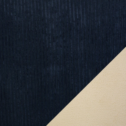 schöner Stoff mit einer Cord und einer Plüschseite in Dunkelblau / Beige