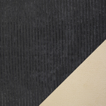 Stoff mit Cord Oberseite und Plüsch Unterseite in Anthrazit / Beige