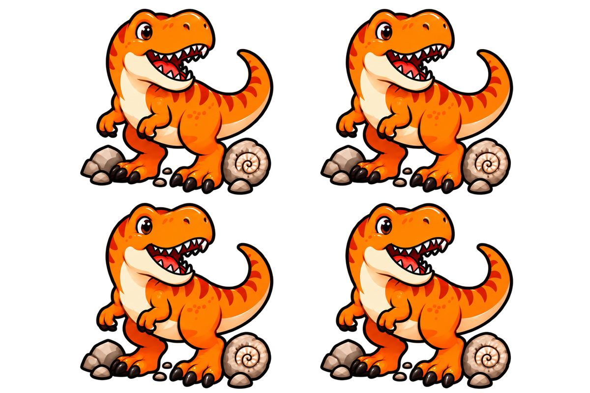 Bügellabel Größenetiketten T-Rex