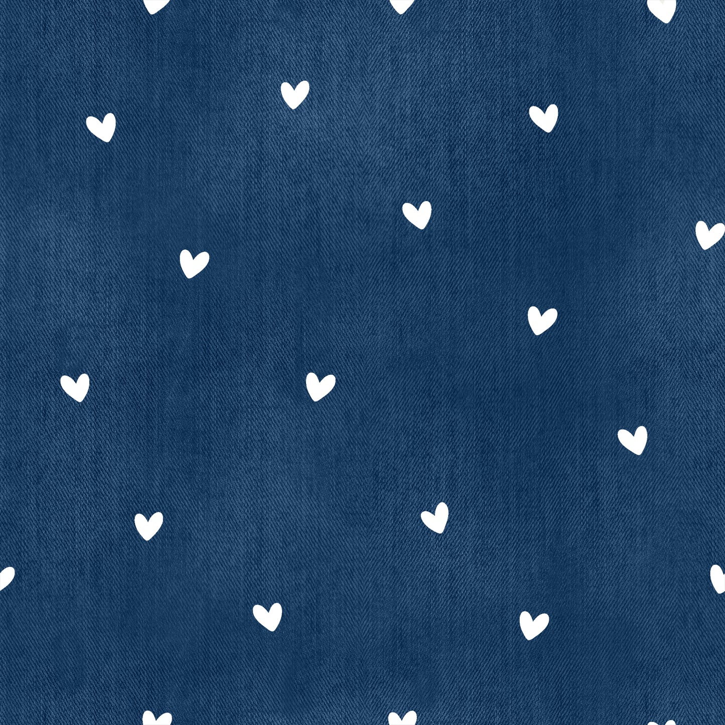 Stoff VB Kombi Denim Herzen Nr. 14 Blau