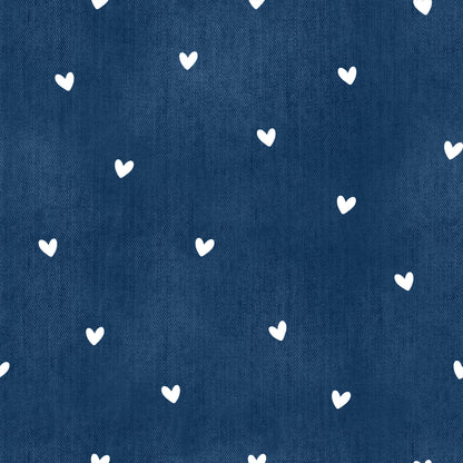 Stoff VB Kombi Denim Herzen Nr. 14 Blau