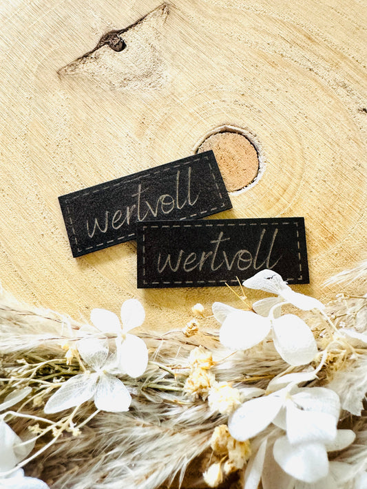 Kunstlederlabel Wertvoll braun/gold