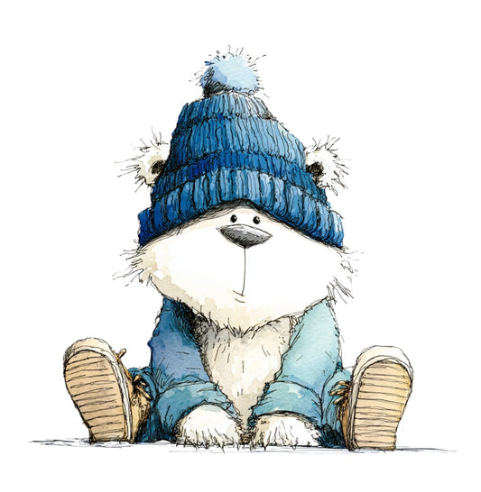 Bügelbild Winter Mützli Bär