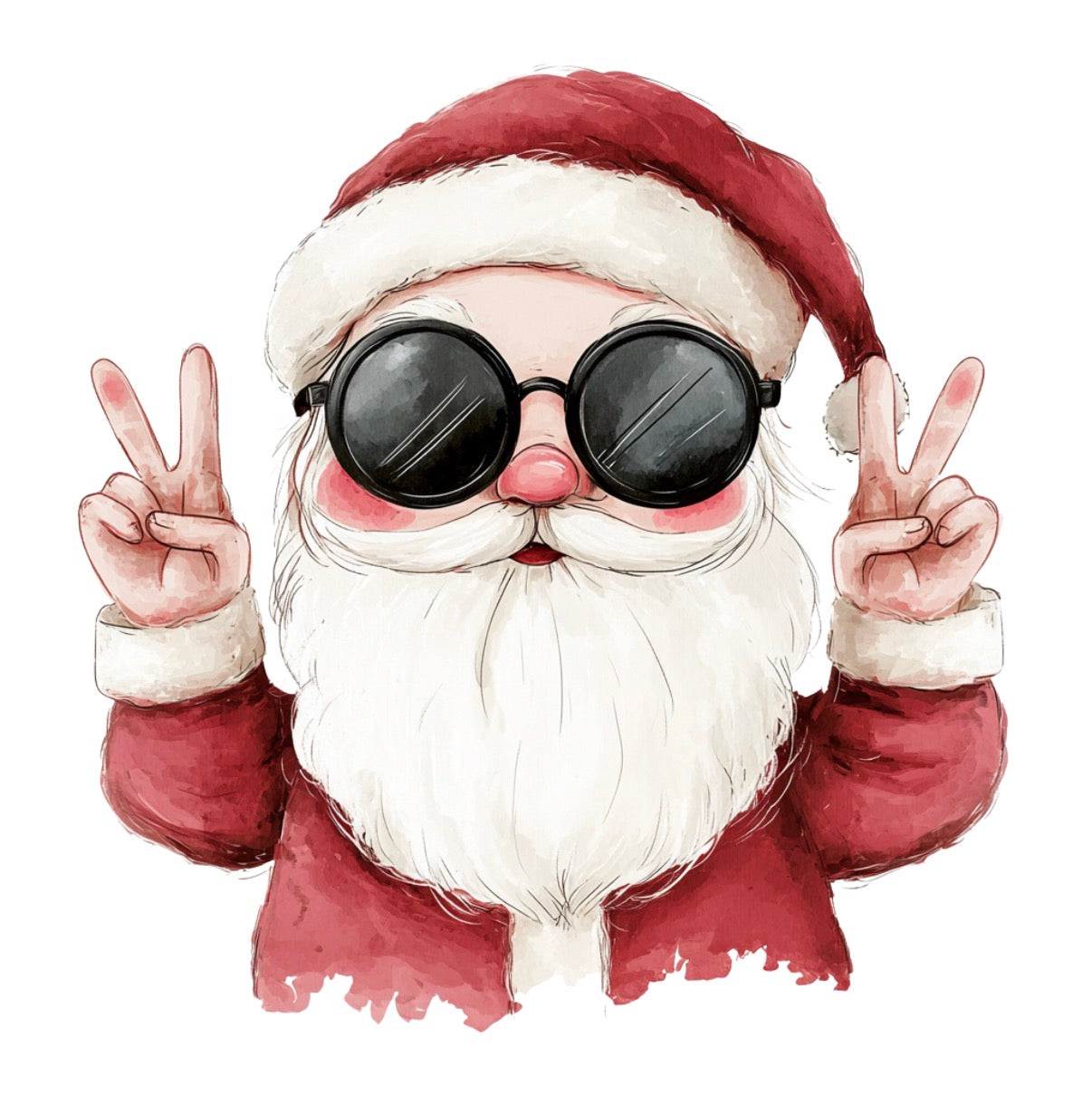 Bügelbild cooler Weihnachtsmann