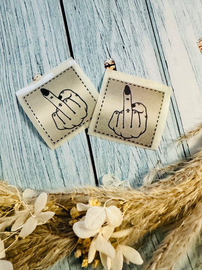 Bügellabel Reflektierend Silber - Mittelfinger!