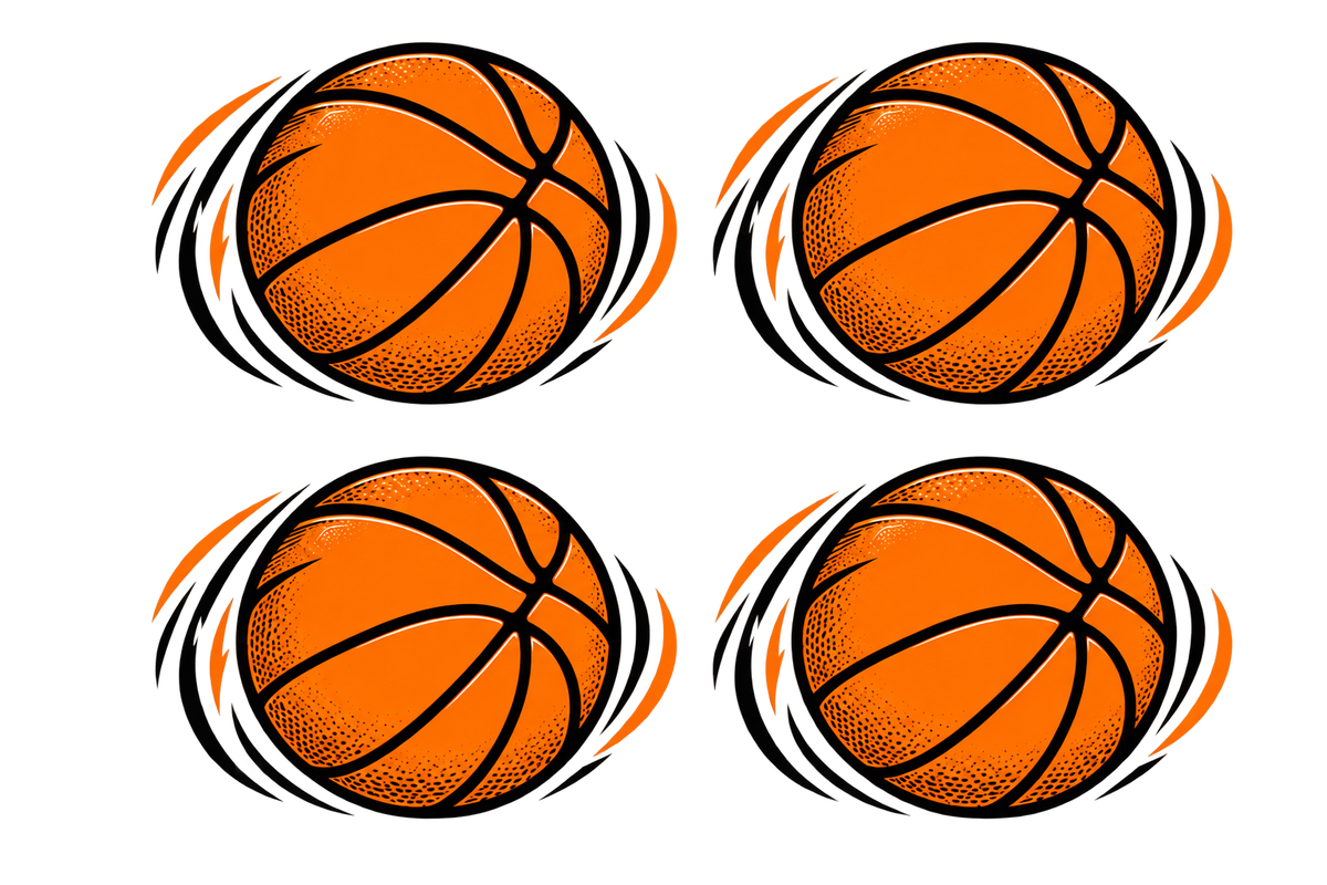 Bügellabel Größenetiketten Basketball
