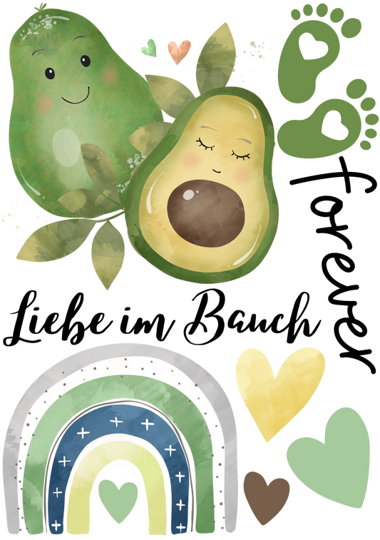 Bügelbild Bogen avocado und weitere Motive