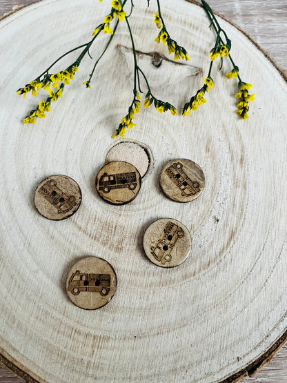 Kokosknopf rund mit einer abgebildeten Feuerwehr