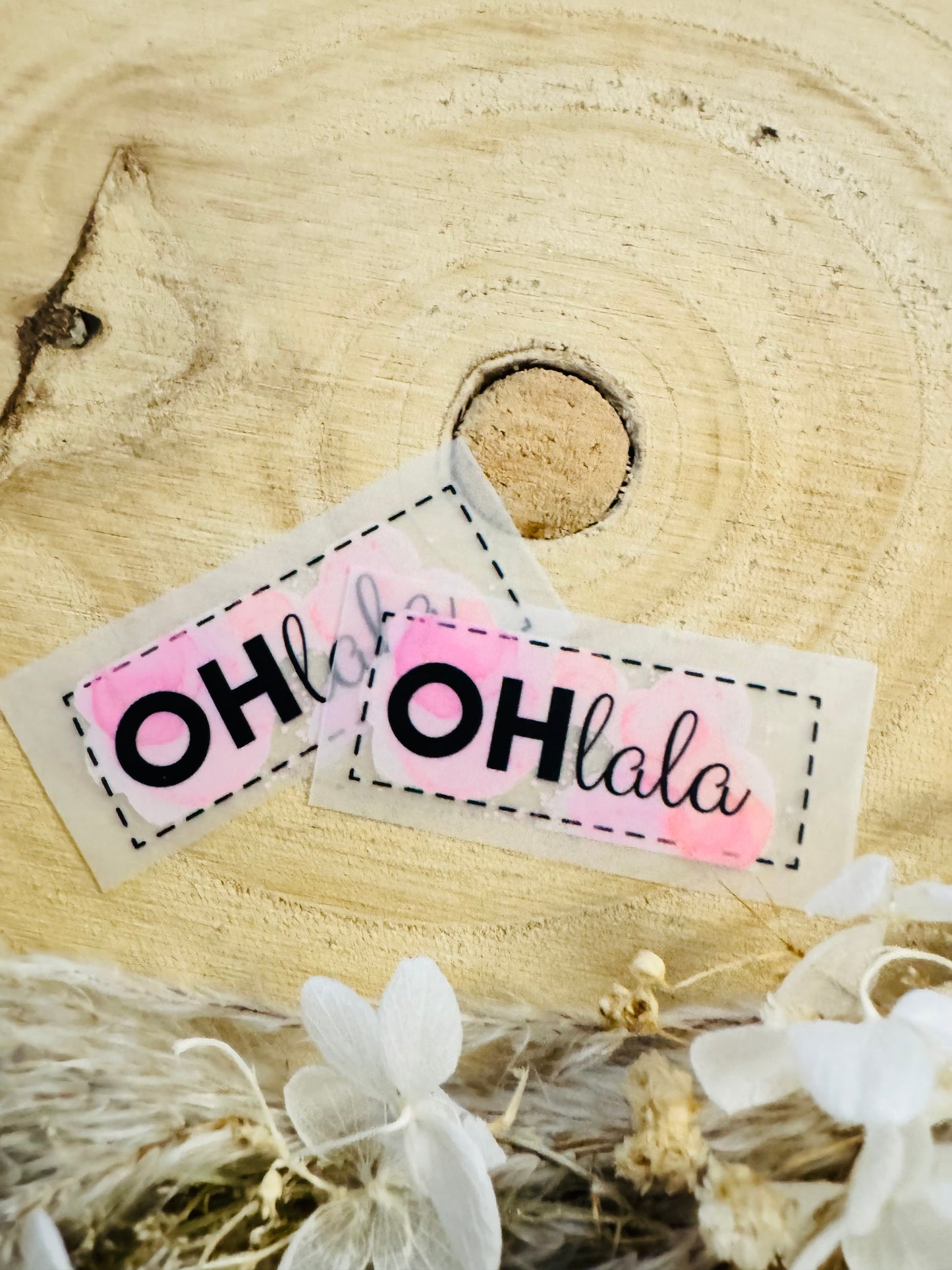 Bügellabel ohlala rosa