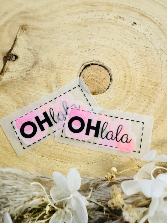 Bügellabel ohlala rosa