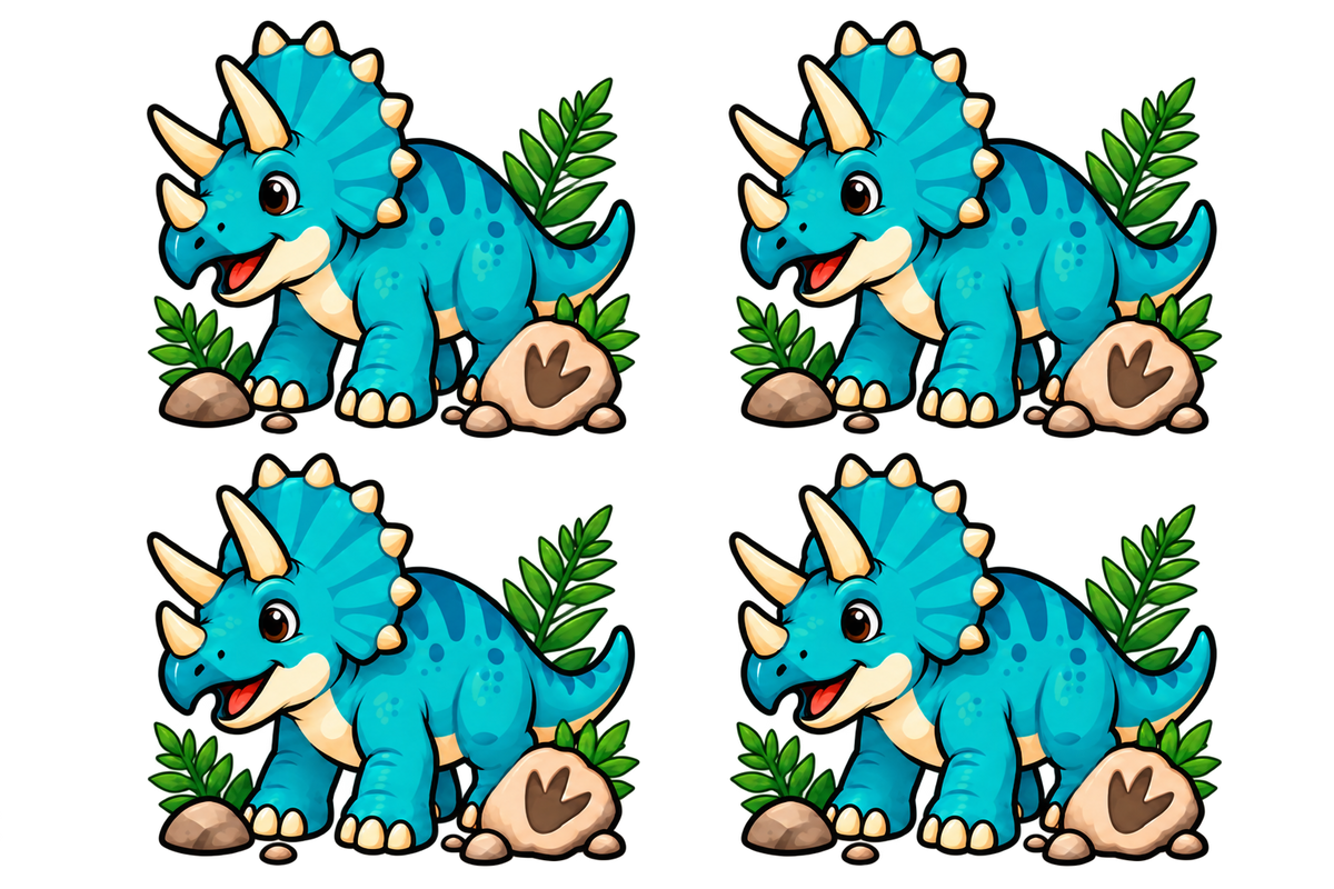 Bügellabel Größenetiketten Trizeratops