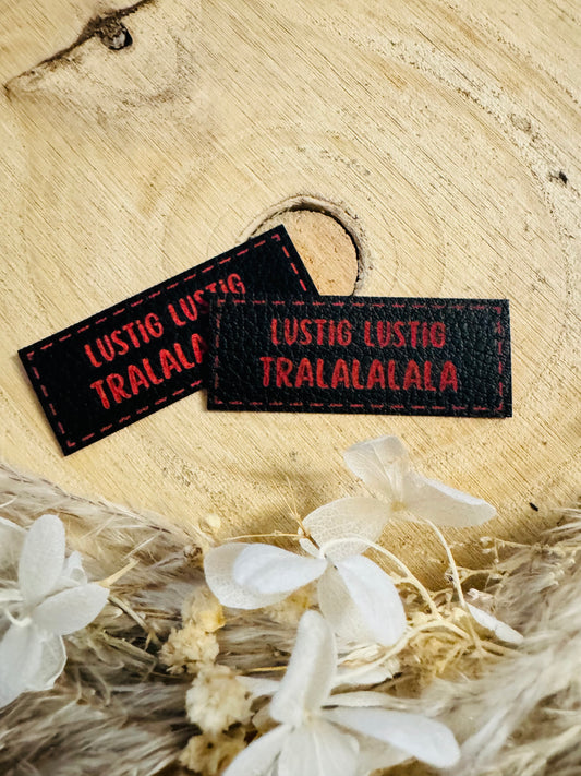 Kunstlederlabel tralalala rot