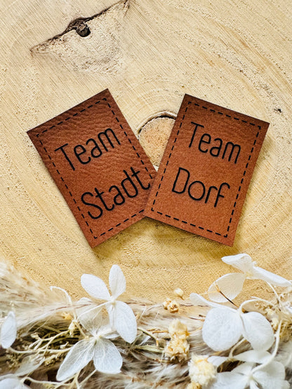 Kunstlederlabel Team Dorf