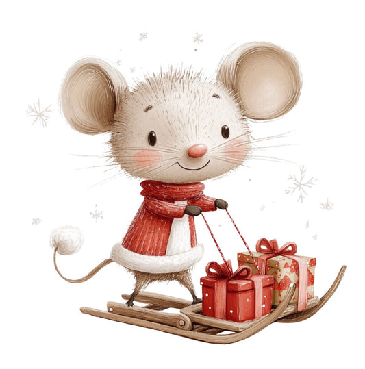 Bügelbild Weihnachts Maus