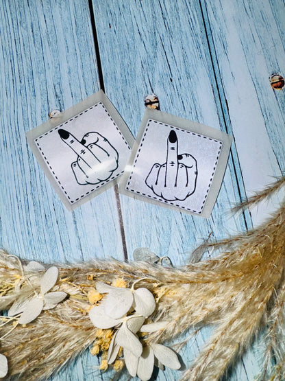 Bügellabel Reflektierend Silber - Mittelfinger!