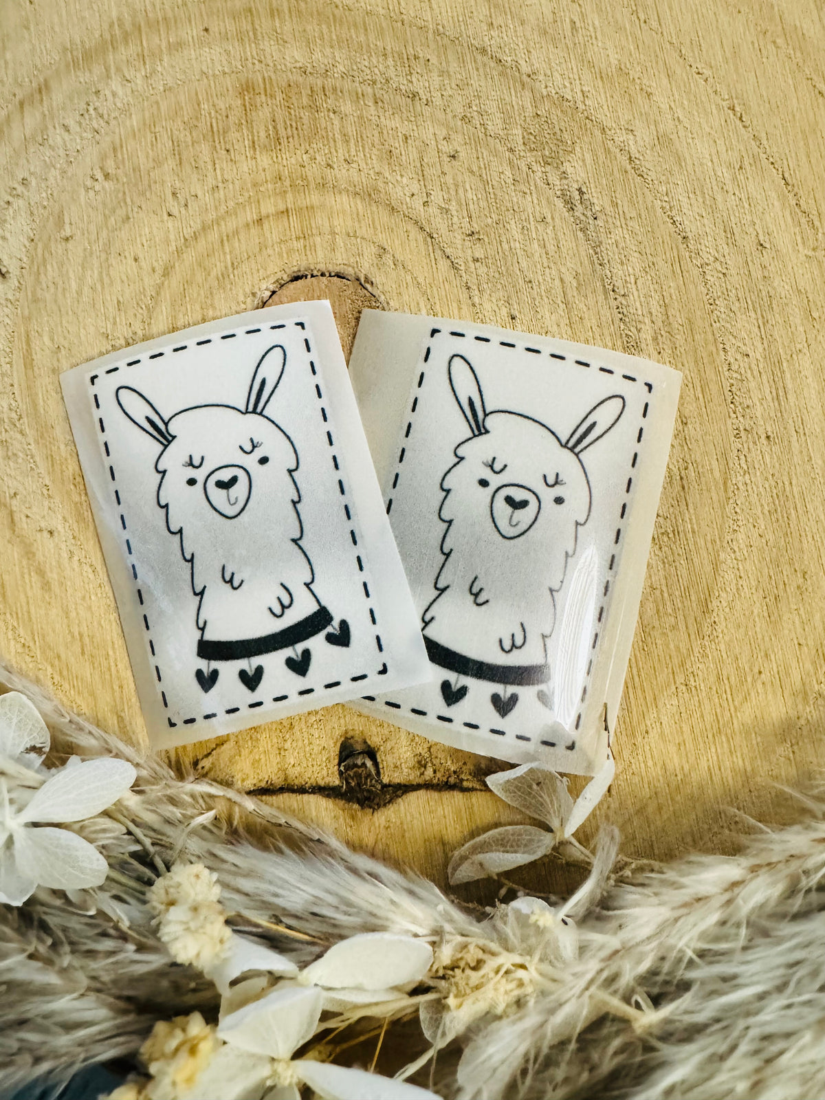 Bügellabel Reflektierend Silber - Lama