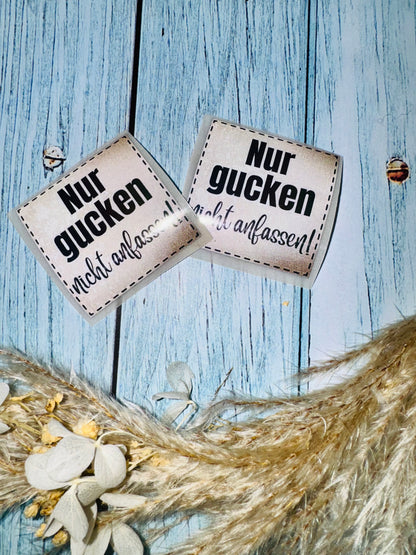 Bügellabel Reflektierend braun - nur gucken