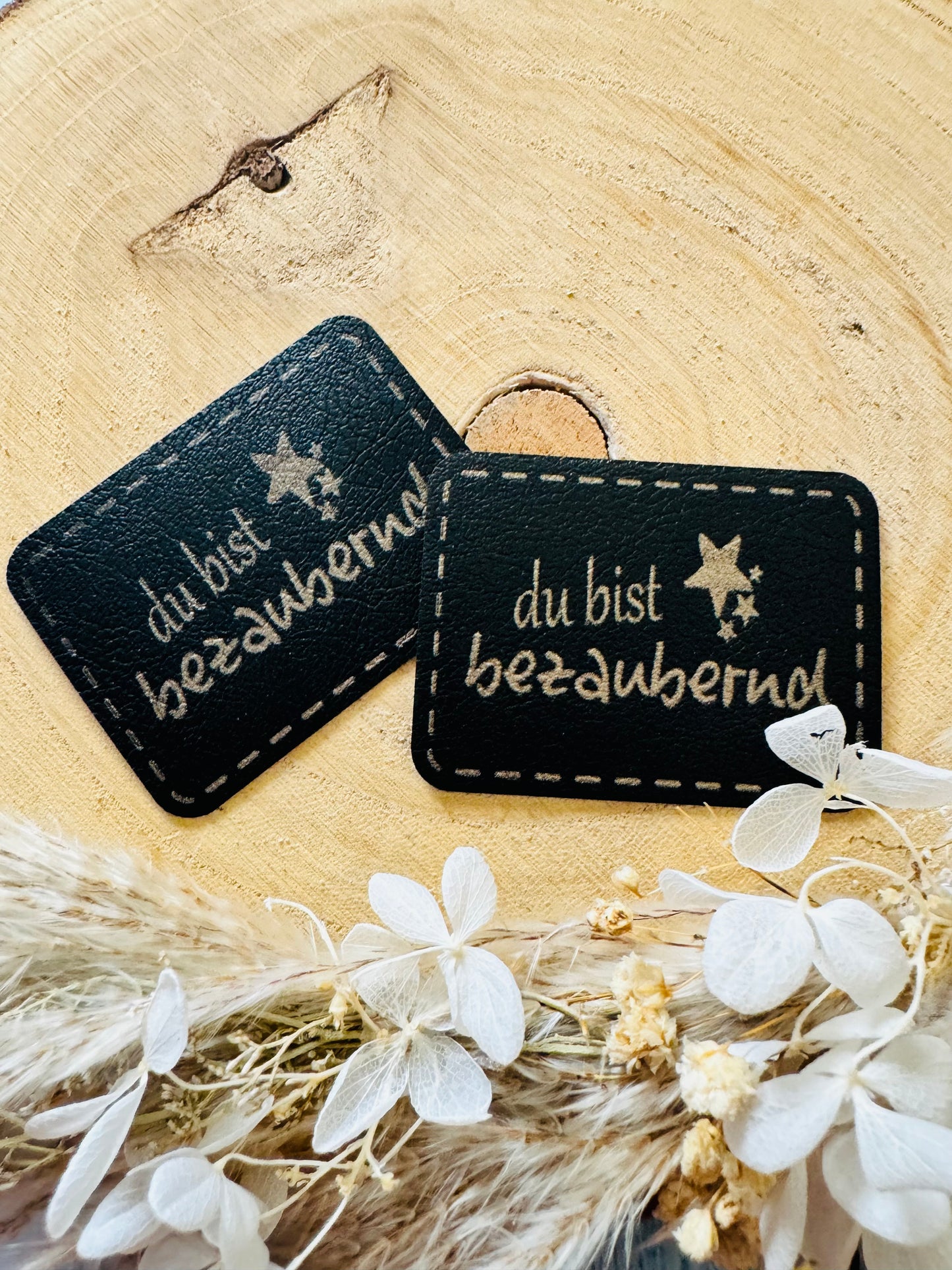 Kunstlederlabel bezaubernd schwarz/gold
