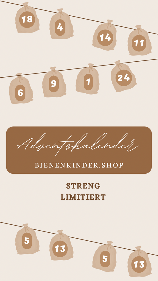 abbildung des Adventkalender Logos 2025 der Bienenkinder