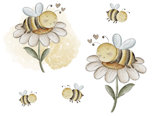 Bügelbild Bogen Bienchen