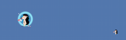 Stoff Growi Panel BlumenIGELchen Blau