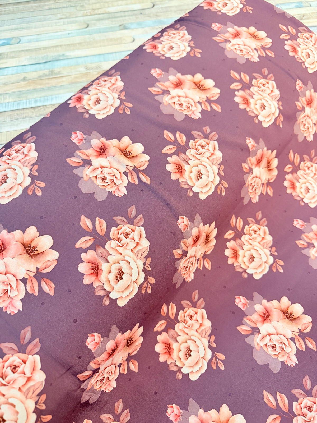 Stoff Softshell Blumen Mauve Swafing Ludos Lieblinge