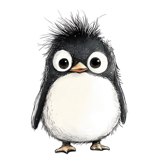 Bügelbild Crazy Pinguin