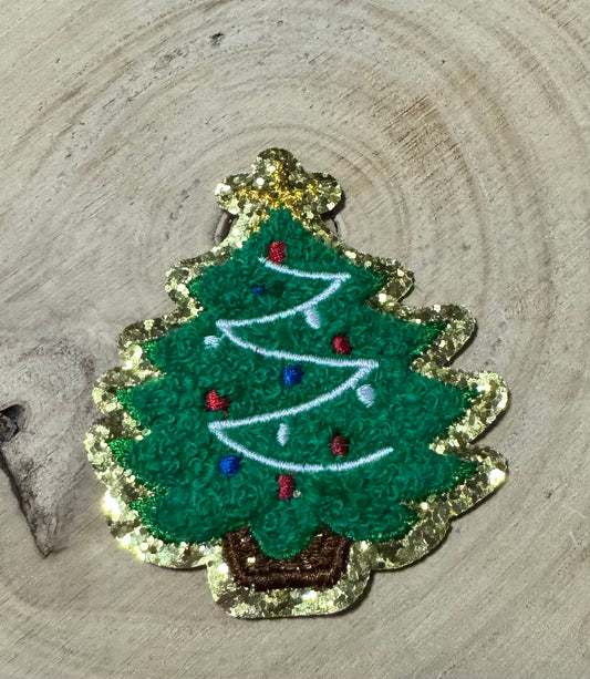Patch Chenille Tannenbaum grün