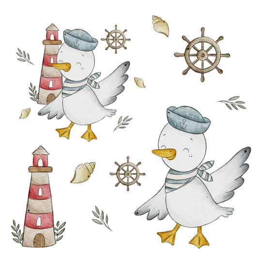 Bügelbild Bogen Möwen