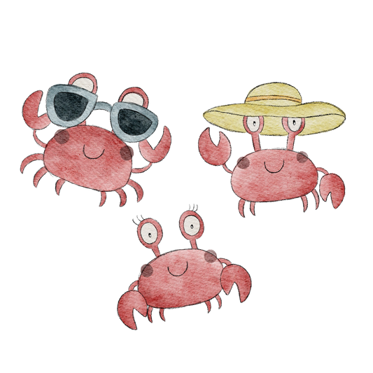 Bügelbild Bogen Strand Krabben