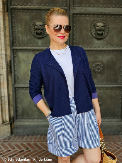 Stoff Leo Jacquard-Jersey Royalblau
