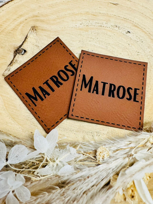 braunes PU-Label mit der Aufschrift Matrose