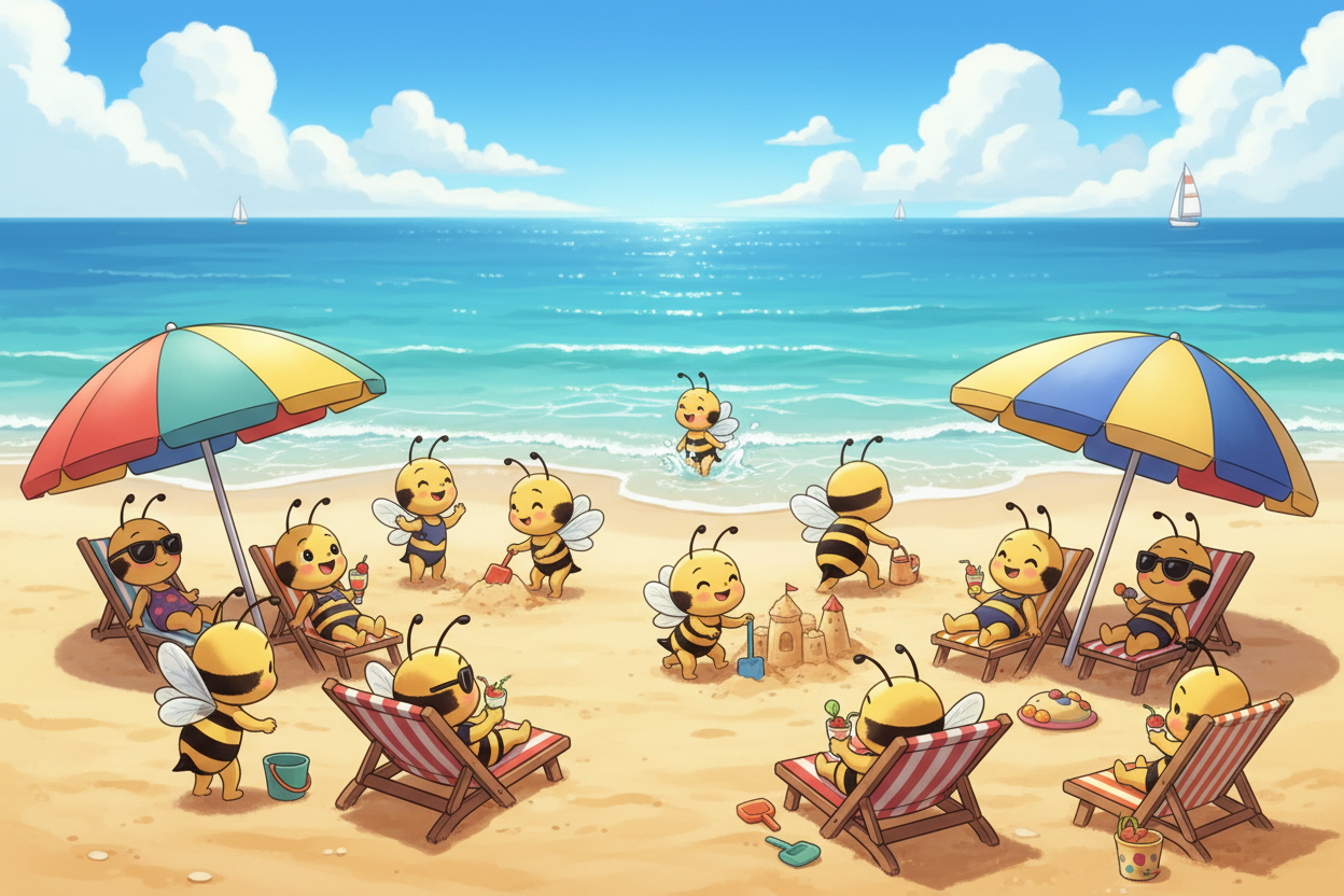 Bienenkinder am Strand Bannerbild von Bienenkinder shop de