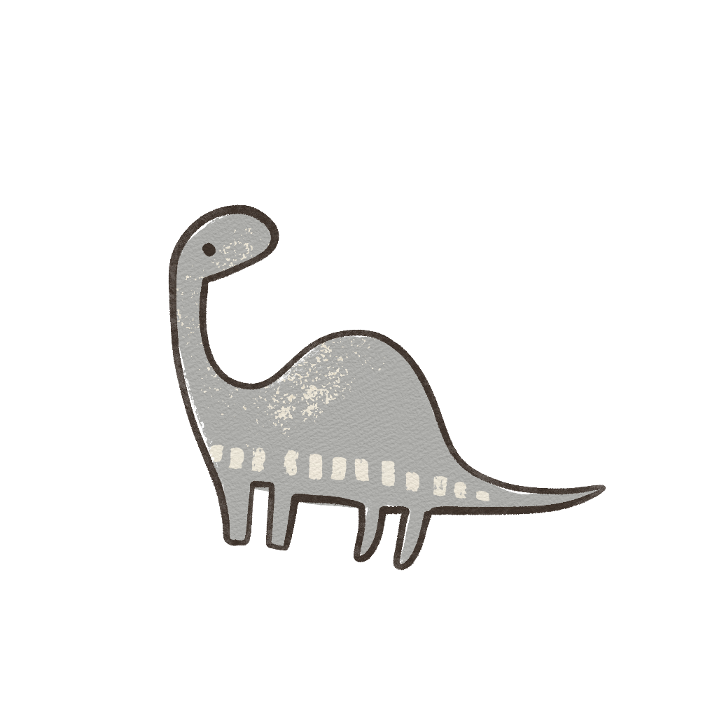 tolles Bügelbild mit einem in grauen Farben gezeichneten kleinen Dino