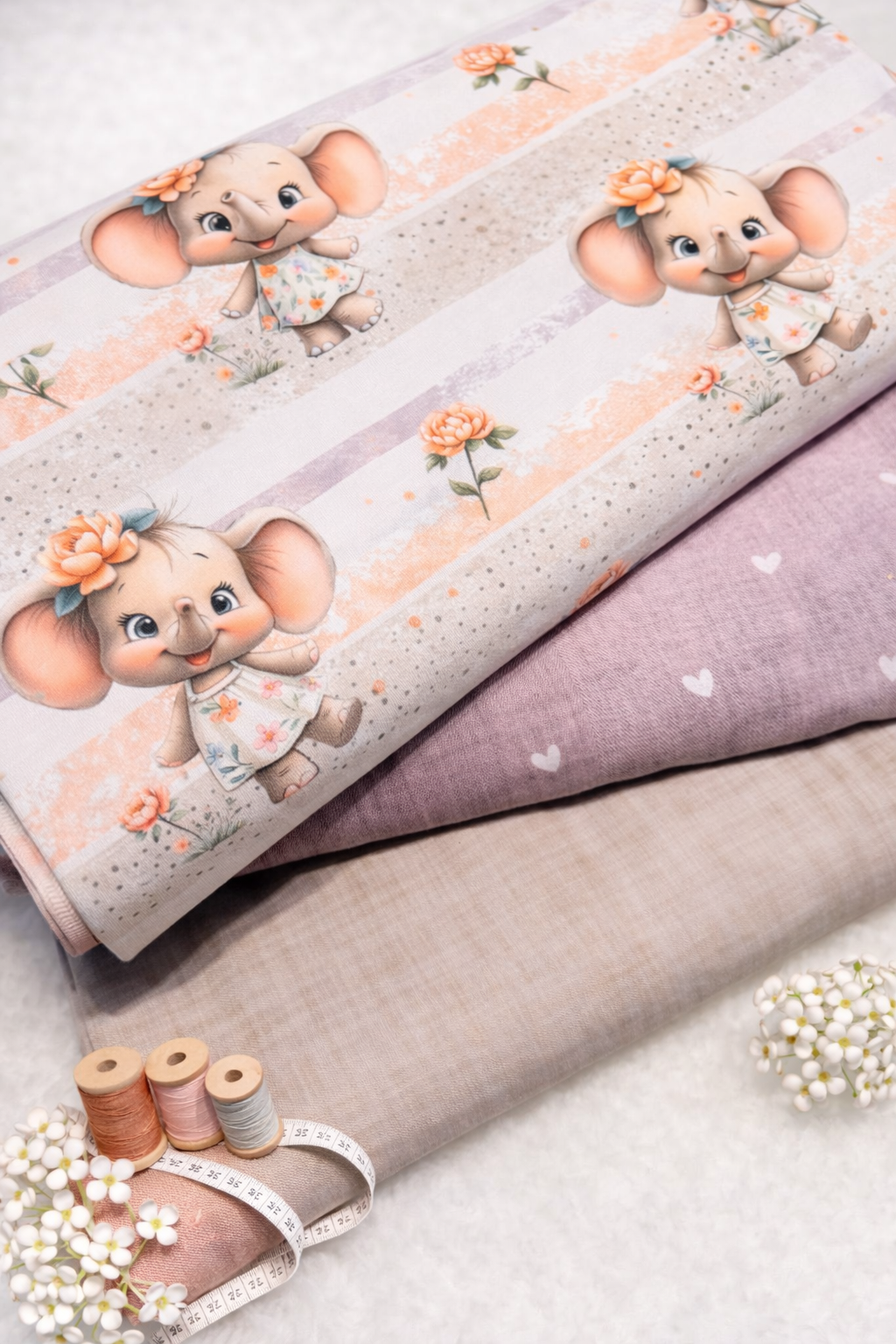 Stoff VB Elefanten Mädchen